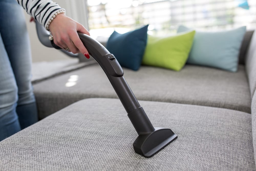 Cleaning the Sofa with Vacuum Cleaner
